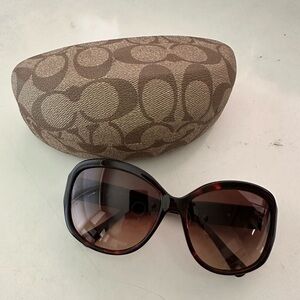 Coach Brown Sunglasses with Patterned Case